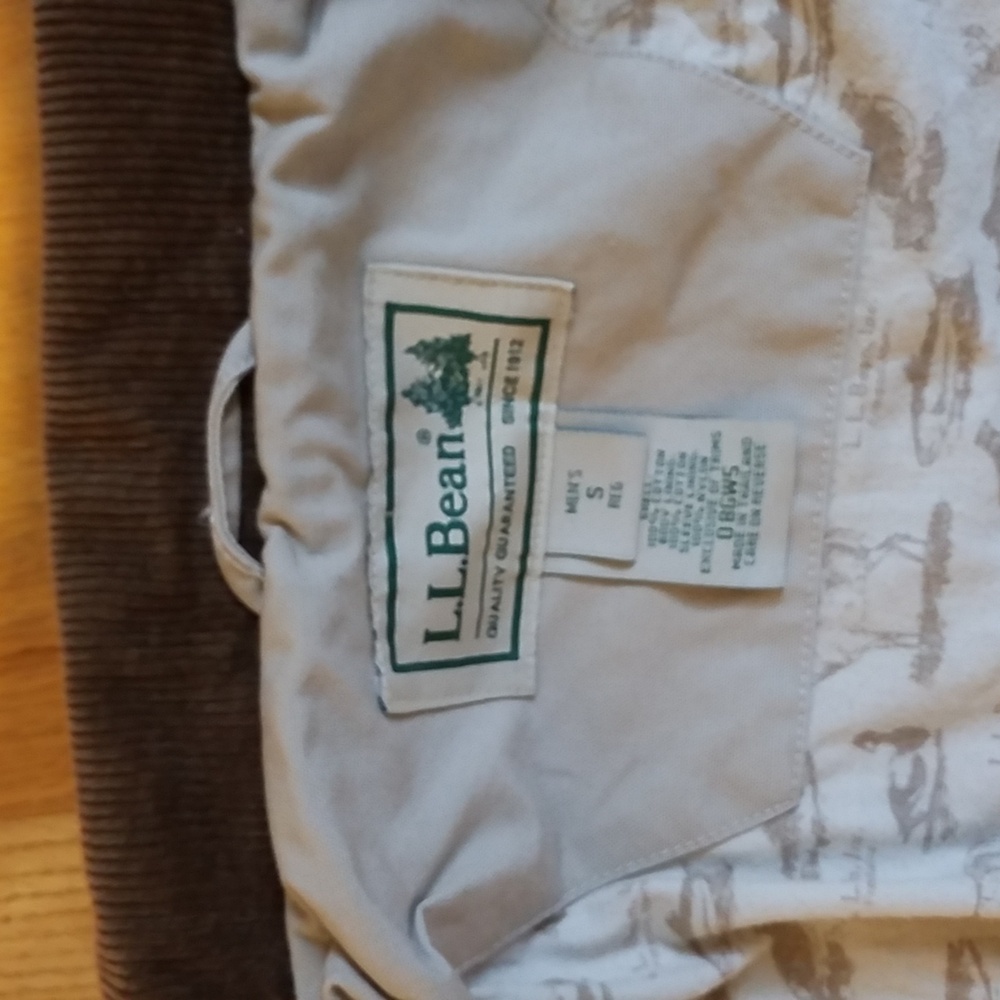 L. L. BEAN MEN'S COAT S Tan Khaki corduroy collar Field Coat - Picture 10 of 12